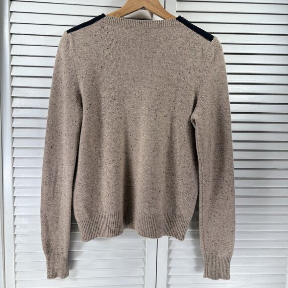 Aqua 100% Cashmere Sweater Zip Shoulder Light Brown Womens SIZE MEDIUM Luxury - Picture 9 of 12
